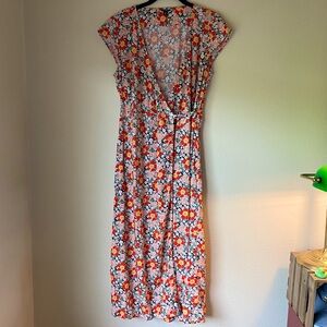 J. Crew Mercantile Floral Wrap Dress, XS